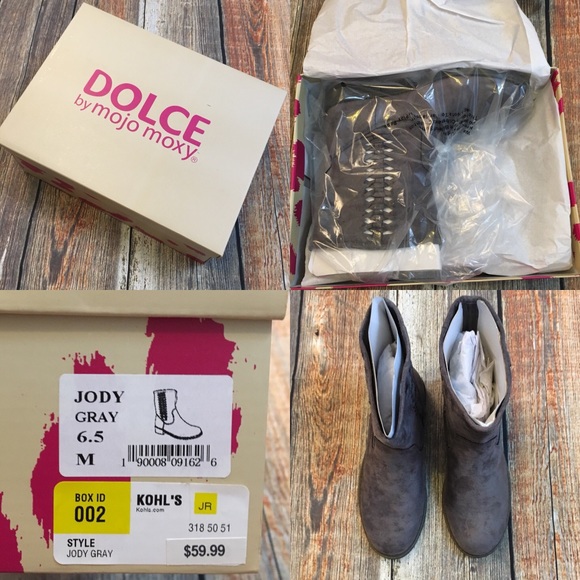Dolce by Mojo Moxy | Jody Bootie Gray Suede Boots - Picture 4 of 8